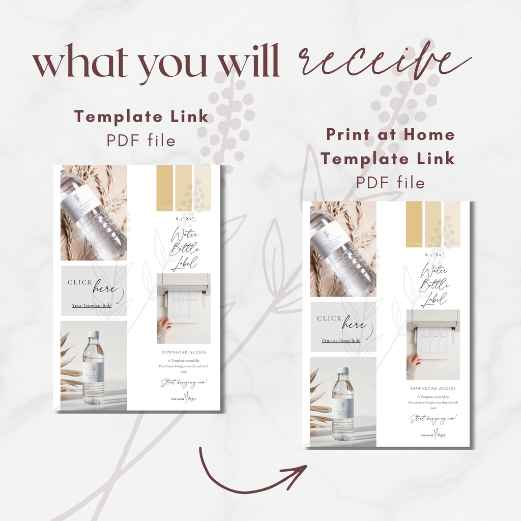 Alba Serenity Water Bottle Label Template