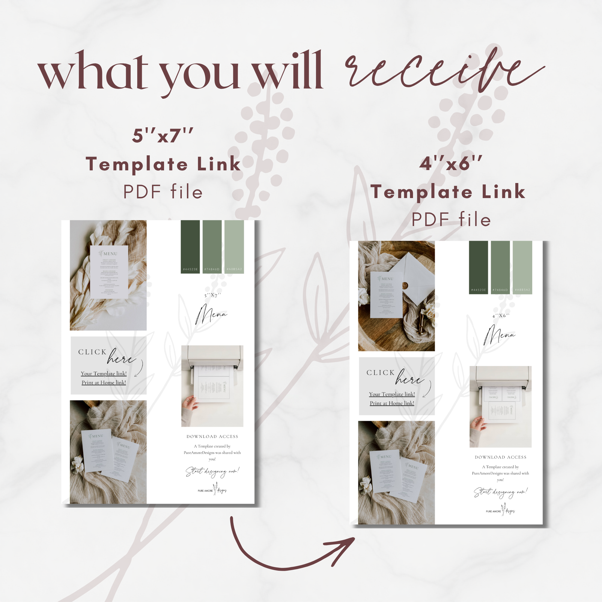 Oliva Essence Wedding Menu Template
