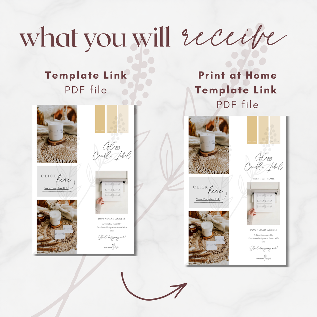 Alba Serenity Glass Candle Label Template