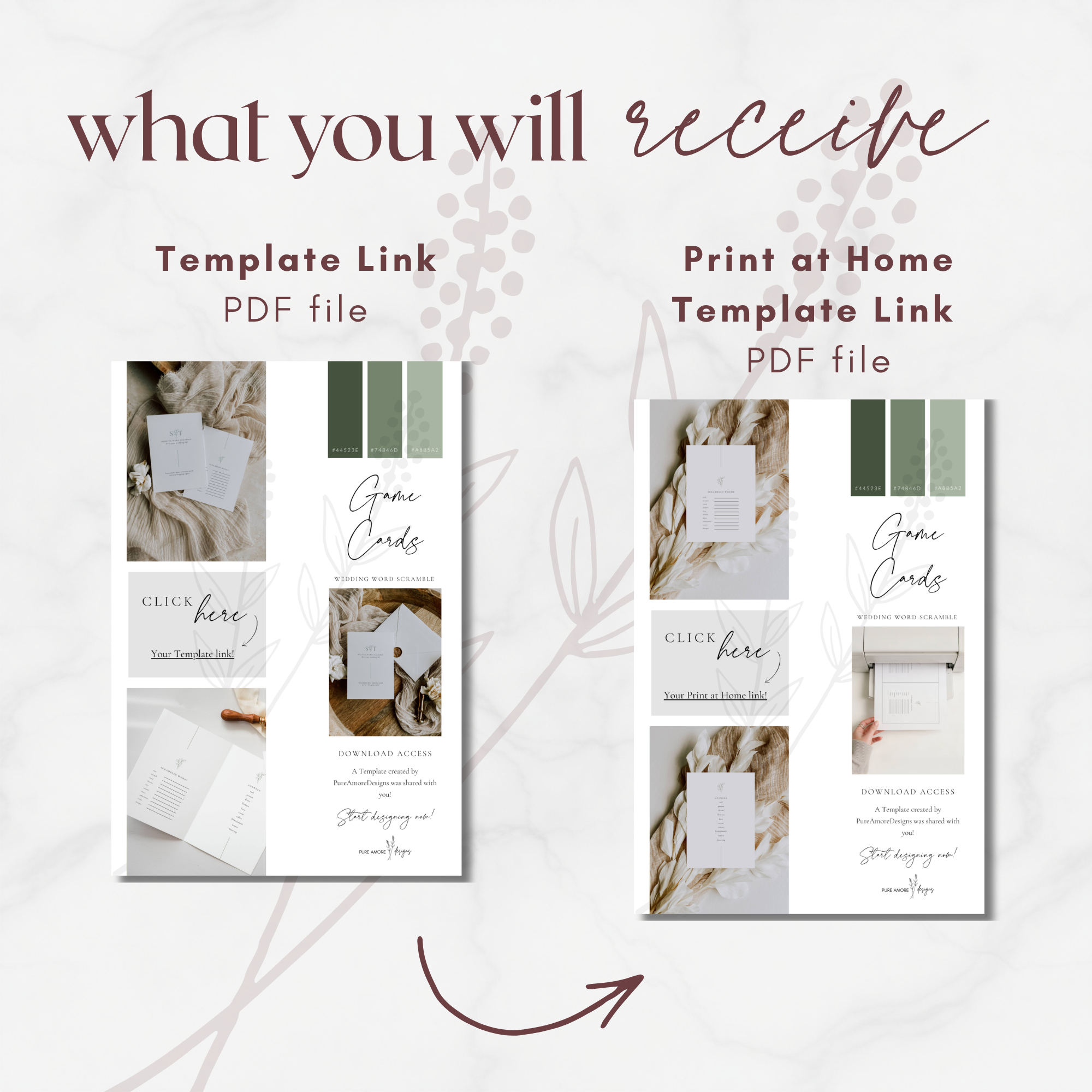 Oliva Essence Wedding Game Card Template: Wedding Word Scramble
