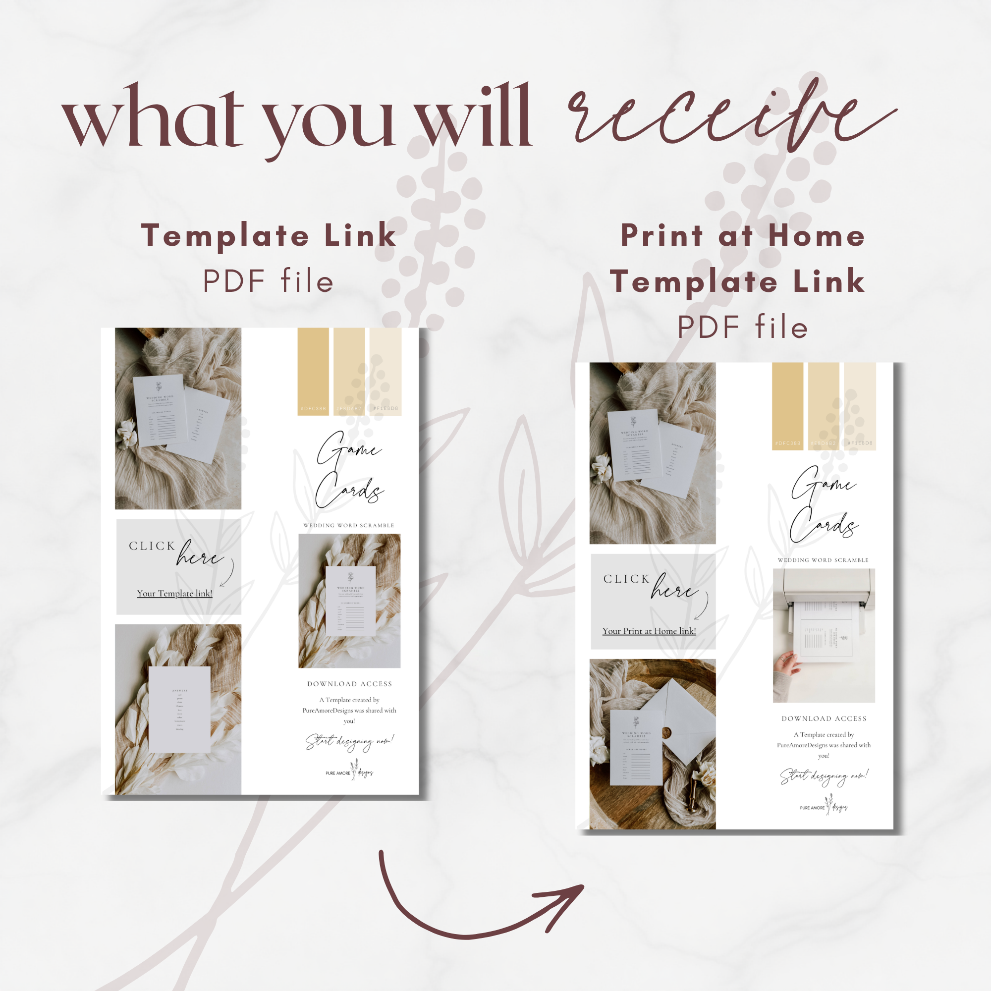Alba Serenity Wedding Game Cards Template: Wedding Word Scramble