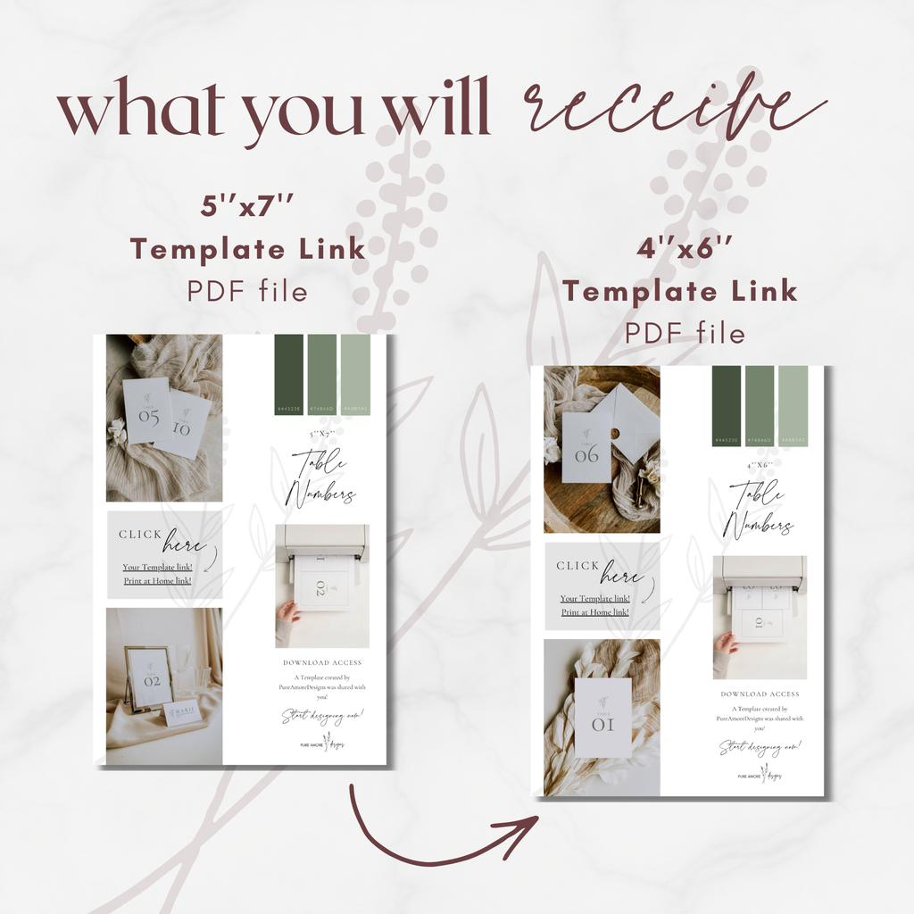 Oliva Essence Table Numbers Template