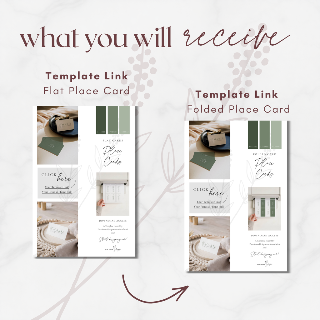 Oliva Essence Wedding Place Card Template