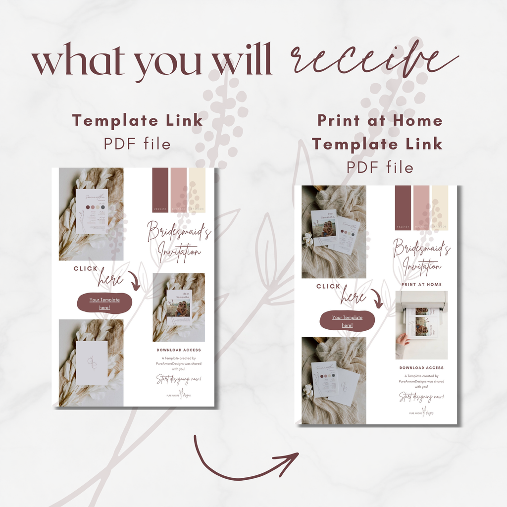 Modern Romantic Bridesmaid Proposal Card Template