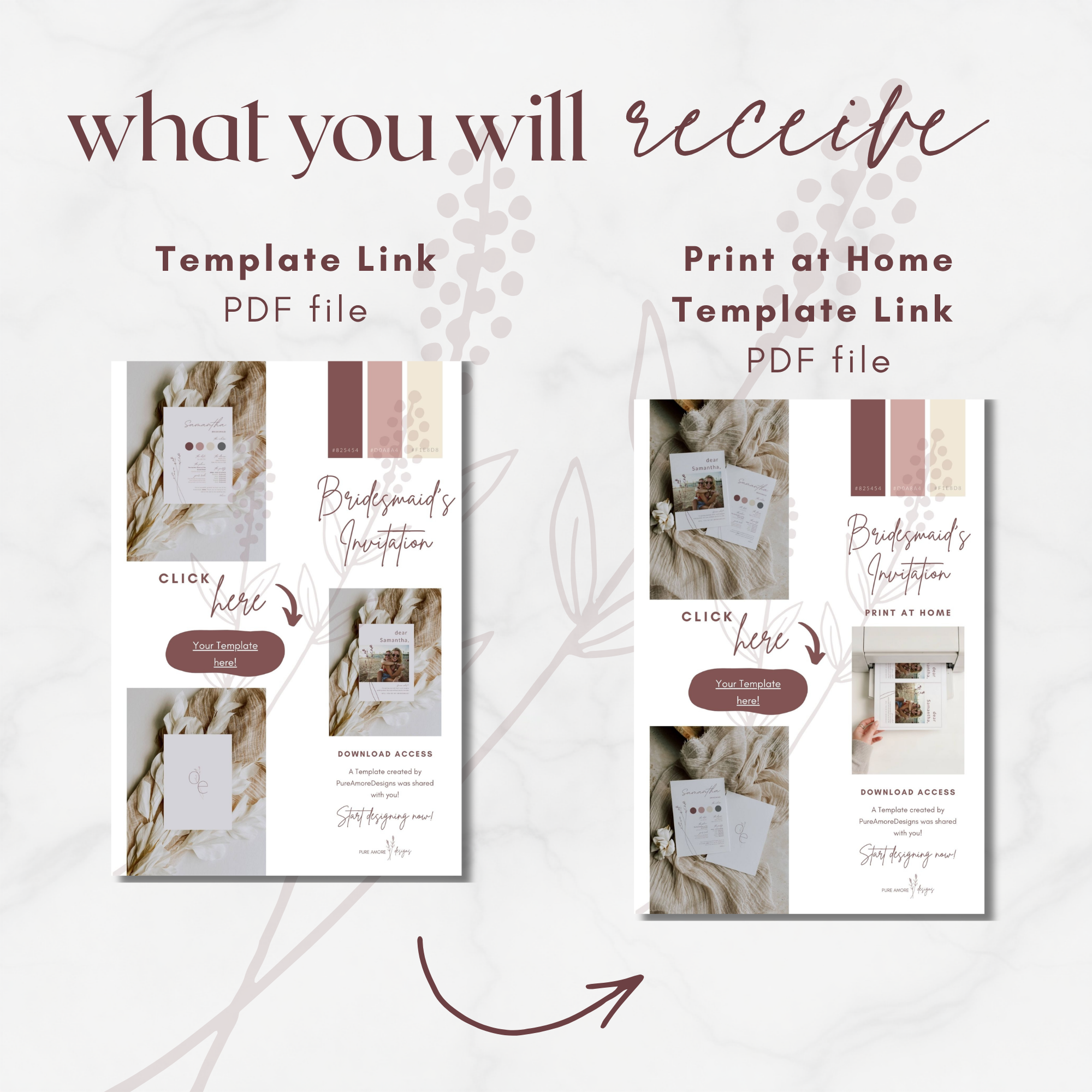 Modern Romantic Bridesmaid Proposal Card Template