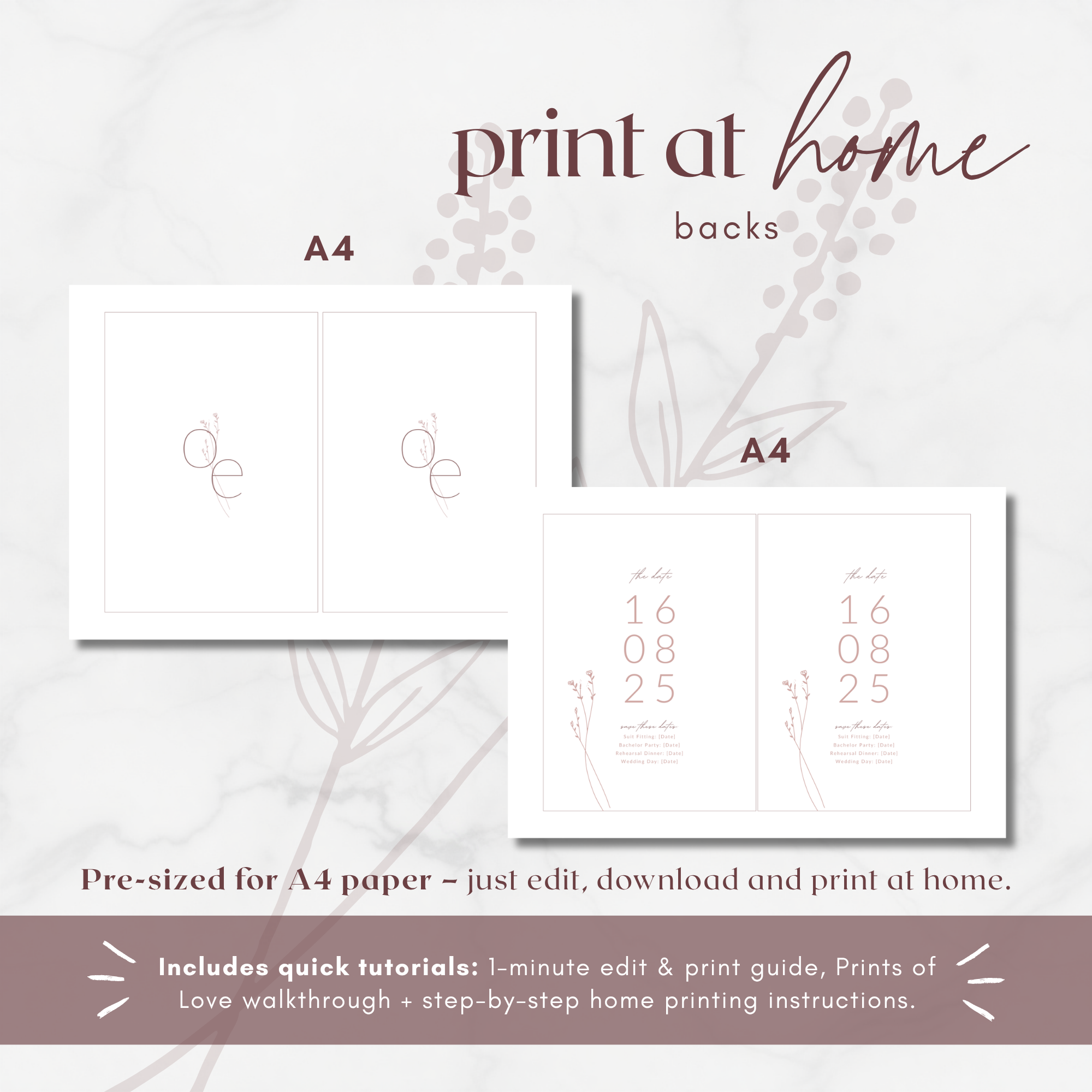 Modern Romantic Groomsmen Info Card Template
