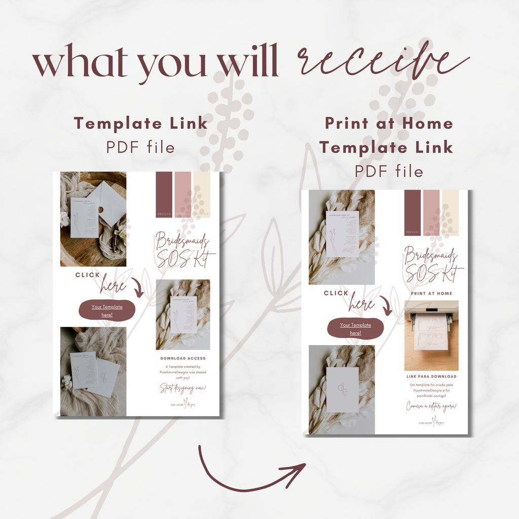 Modern Romantic Bridesmaid SOS Kit Checklist Card Template