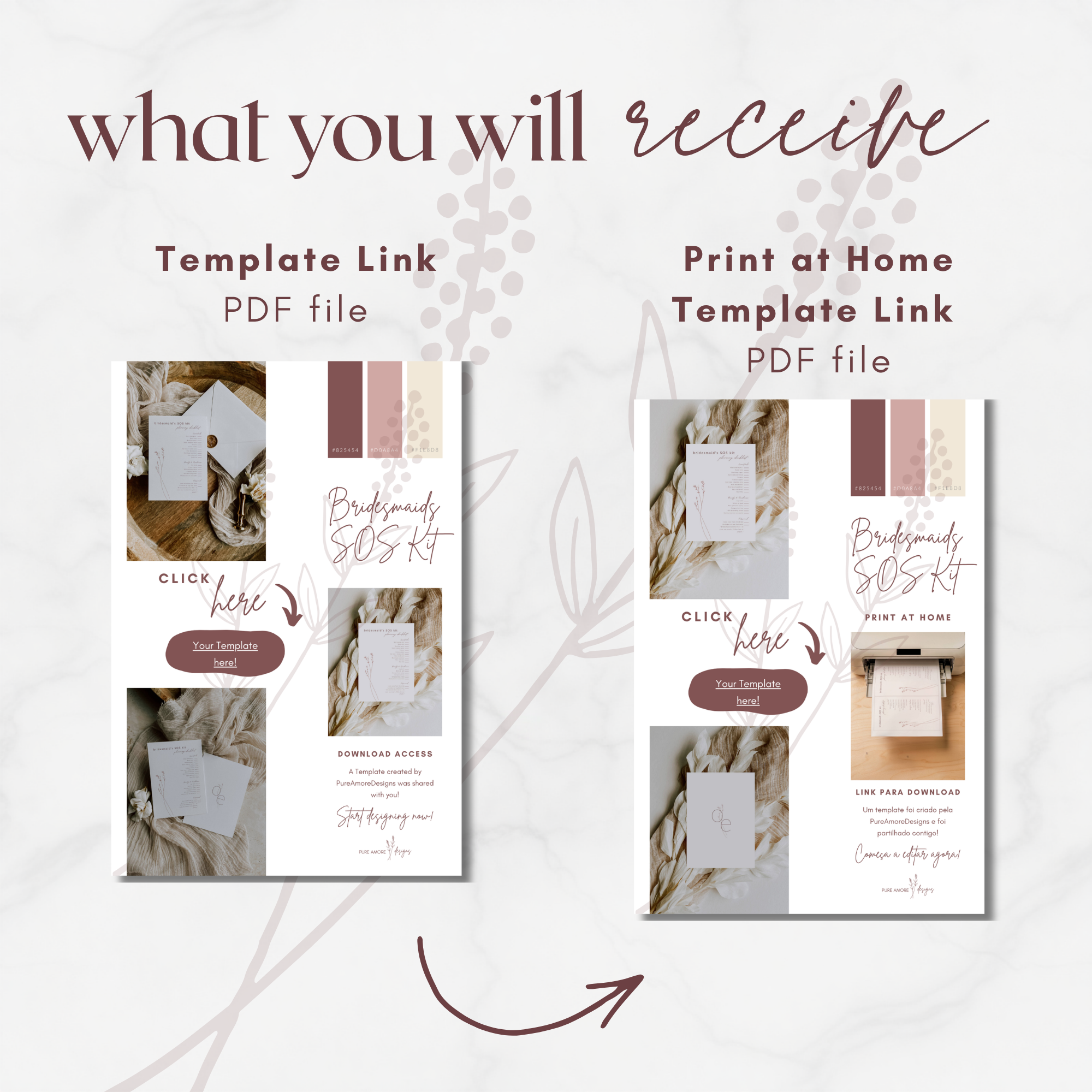 Modern Romantic Bridesmaid SOS Kit Checklist Card Template