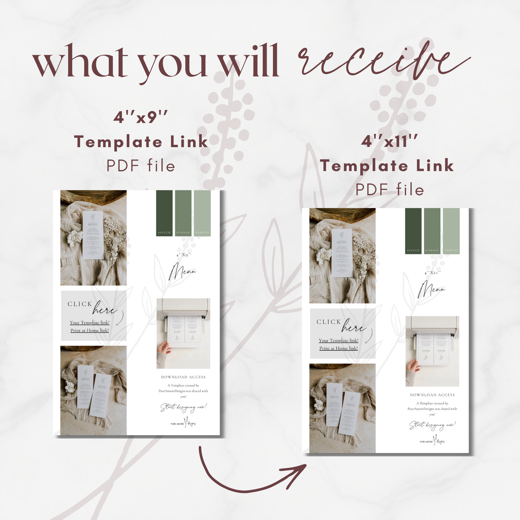 Oliva Essence Wedding Menu Template