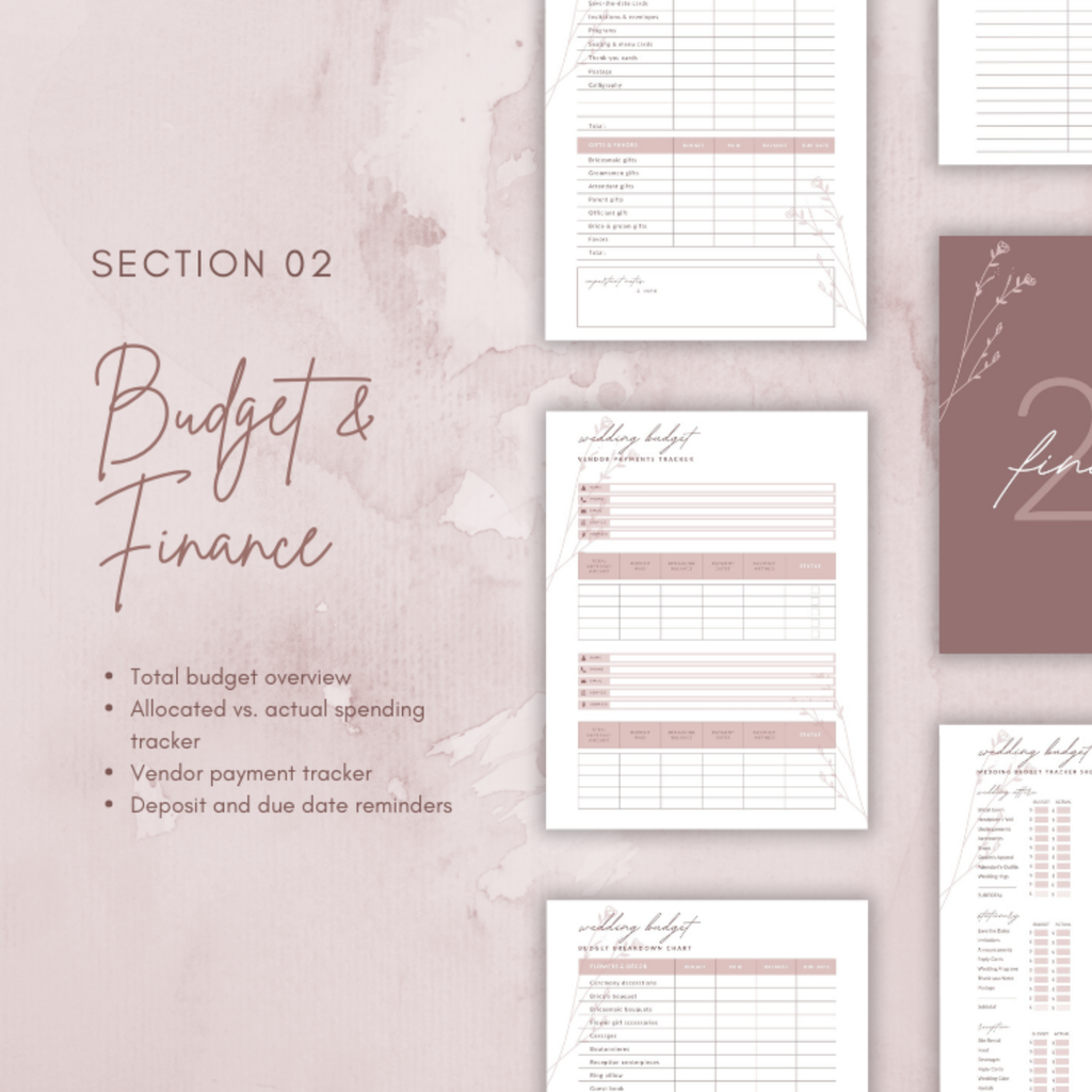 Digital Wedding Planner: Printable Wedding Binder and Bridal Organizer for DIY Brides