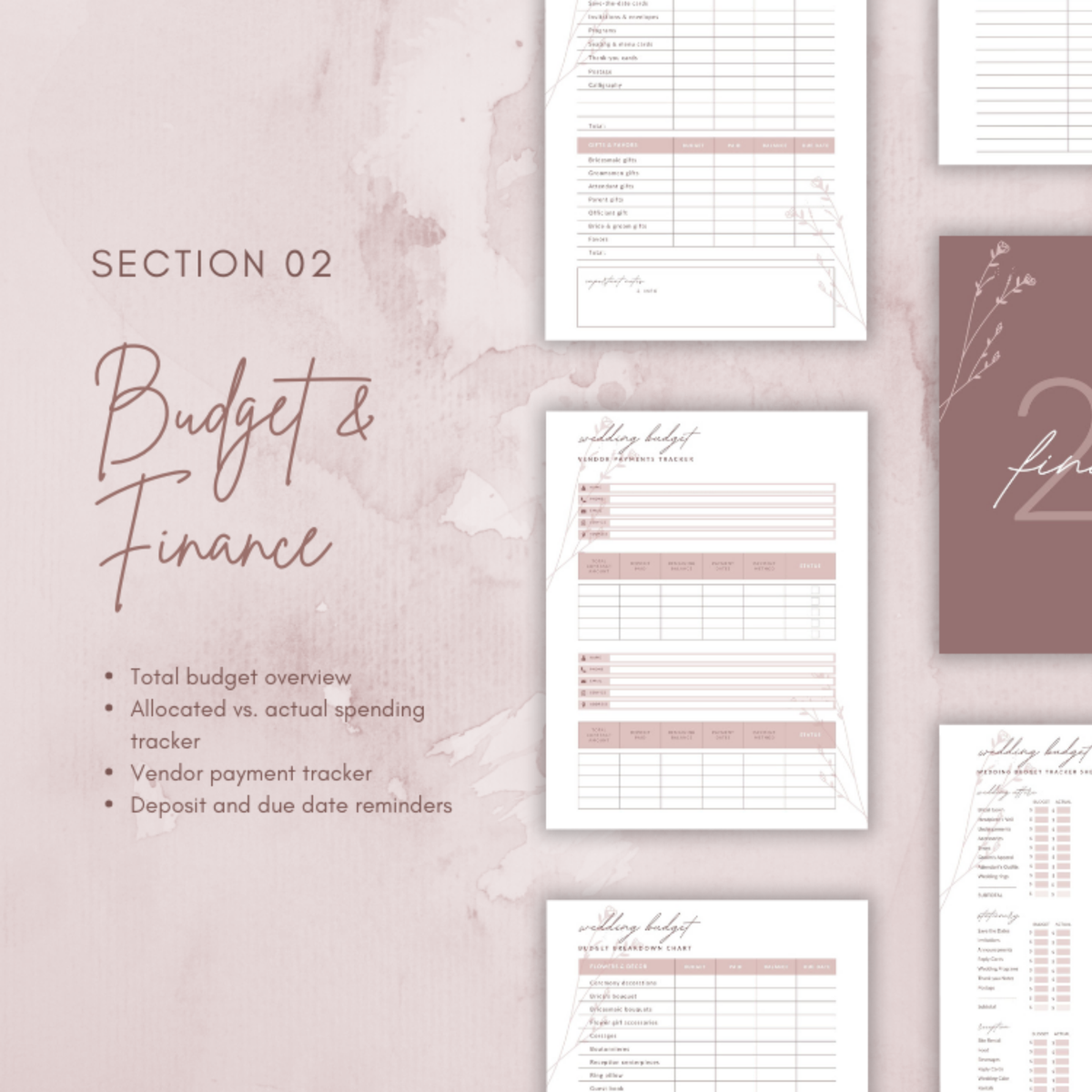 Digital Wedding Planner: Printable Wedding Binder and Bridal Organizer for DIY Brides