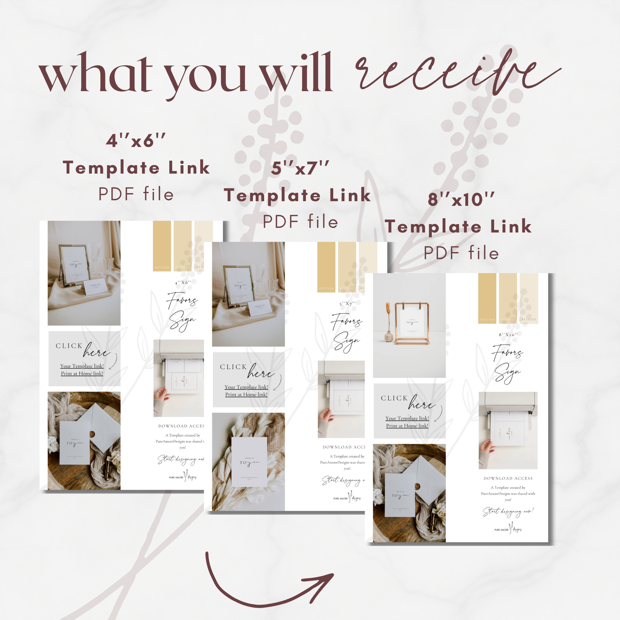 Alba Serenity Wedding Favors Sign Template