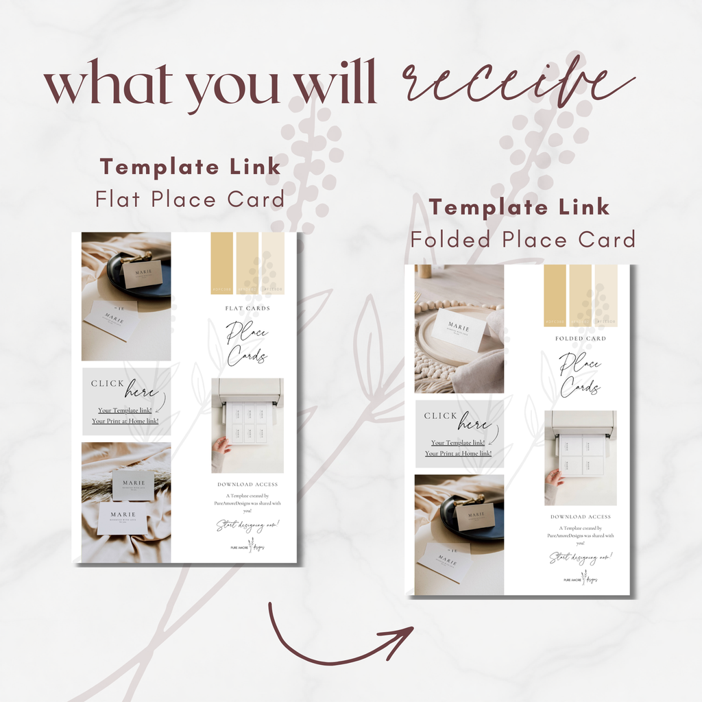 Alba Serenity Flat Wedding Place Card Template