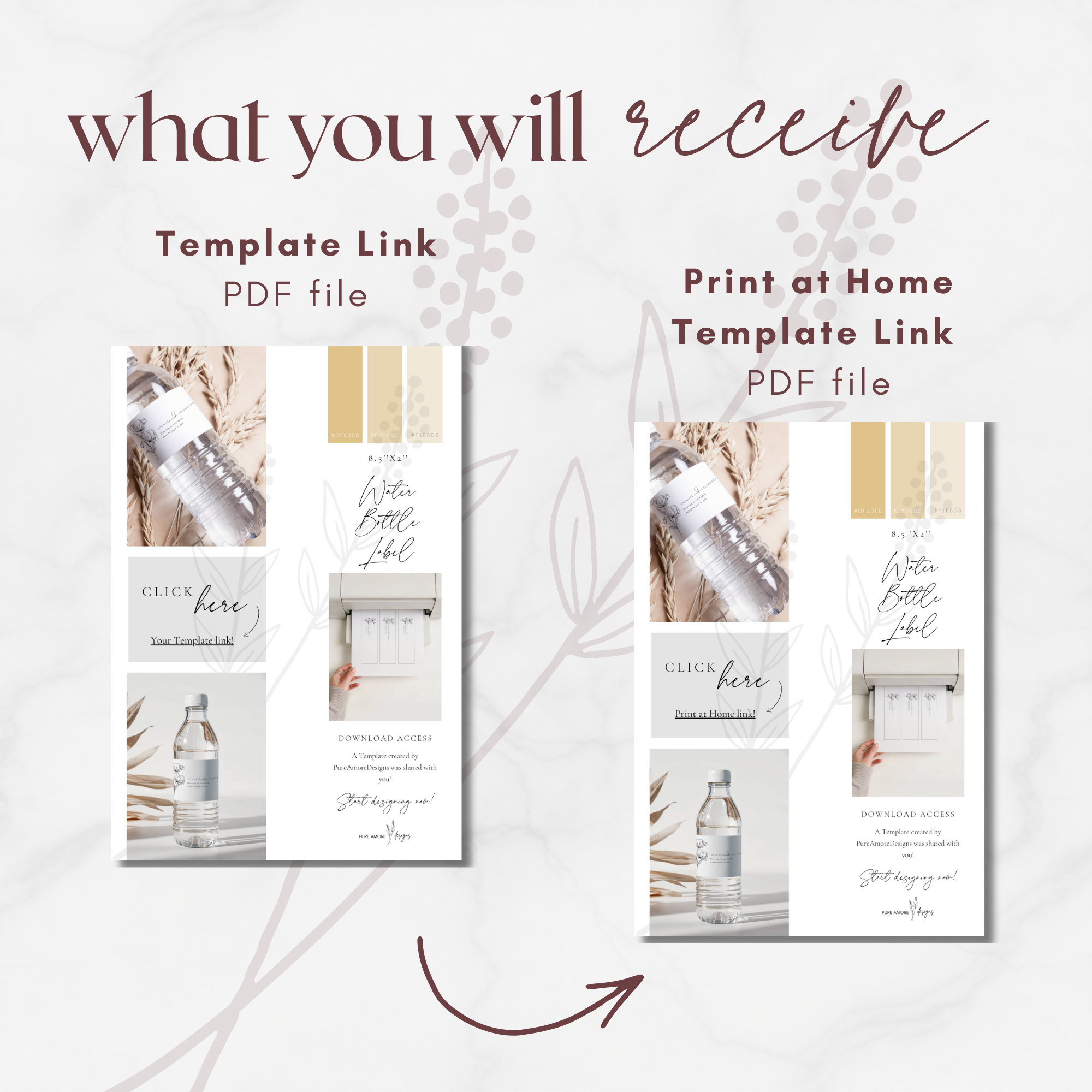 Alba Serenity Water Bottle Label Template