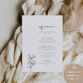 Alba Serenity Wedding Menu Template