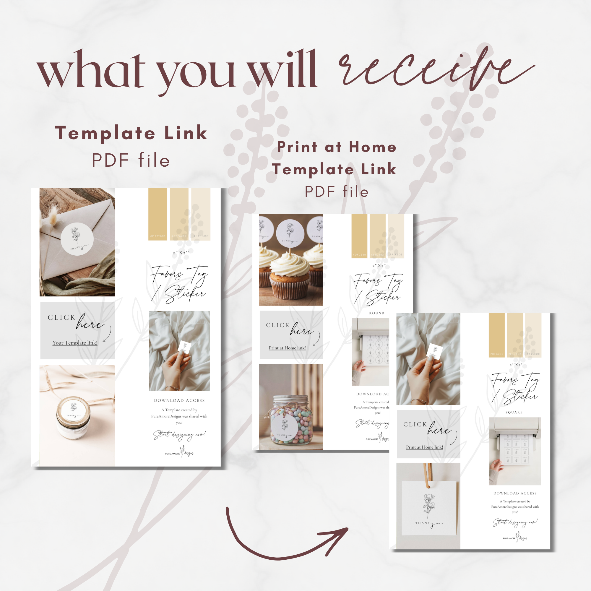 Alba Serenity Wedding Favors Sticker Template