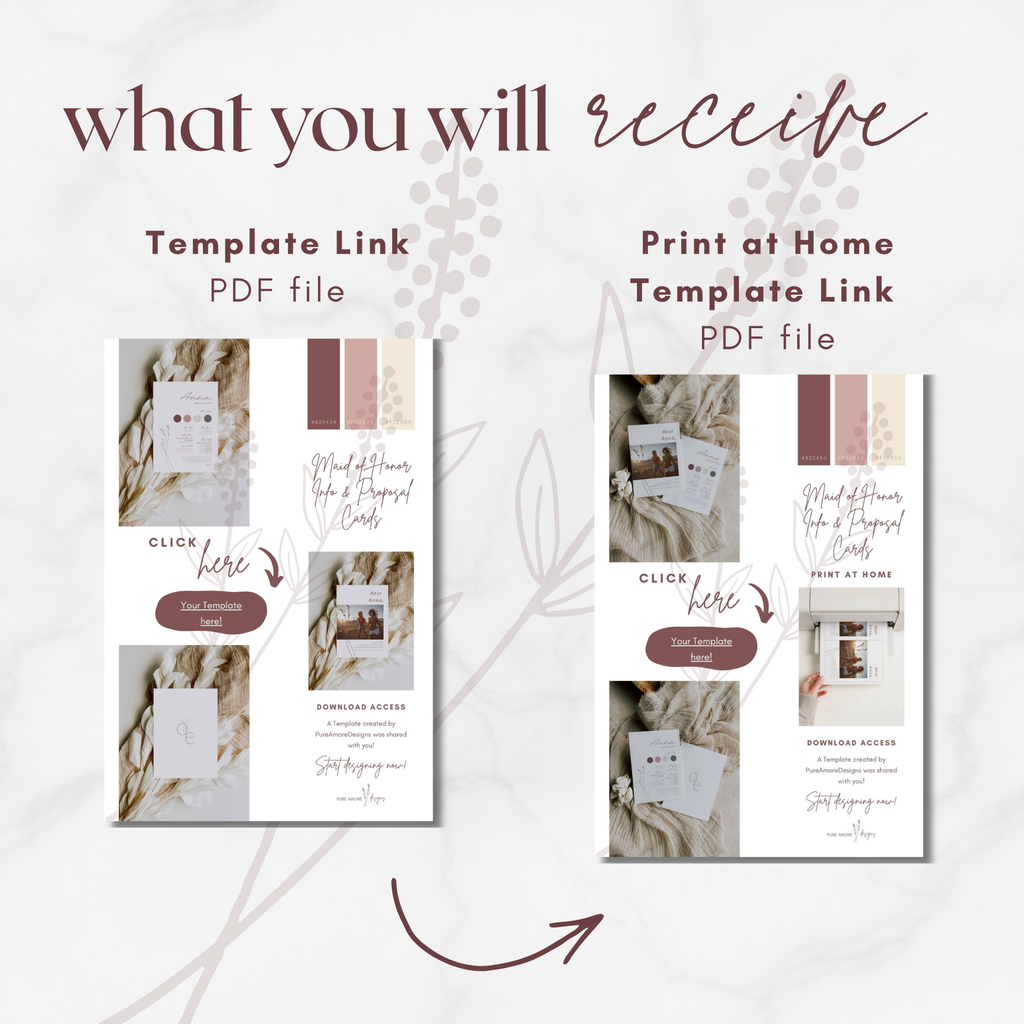 Modern Romantic Maid of Honor Proposal Card Template