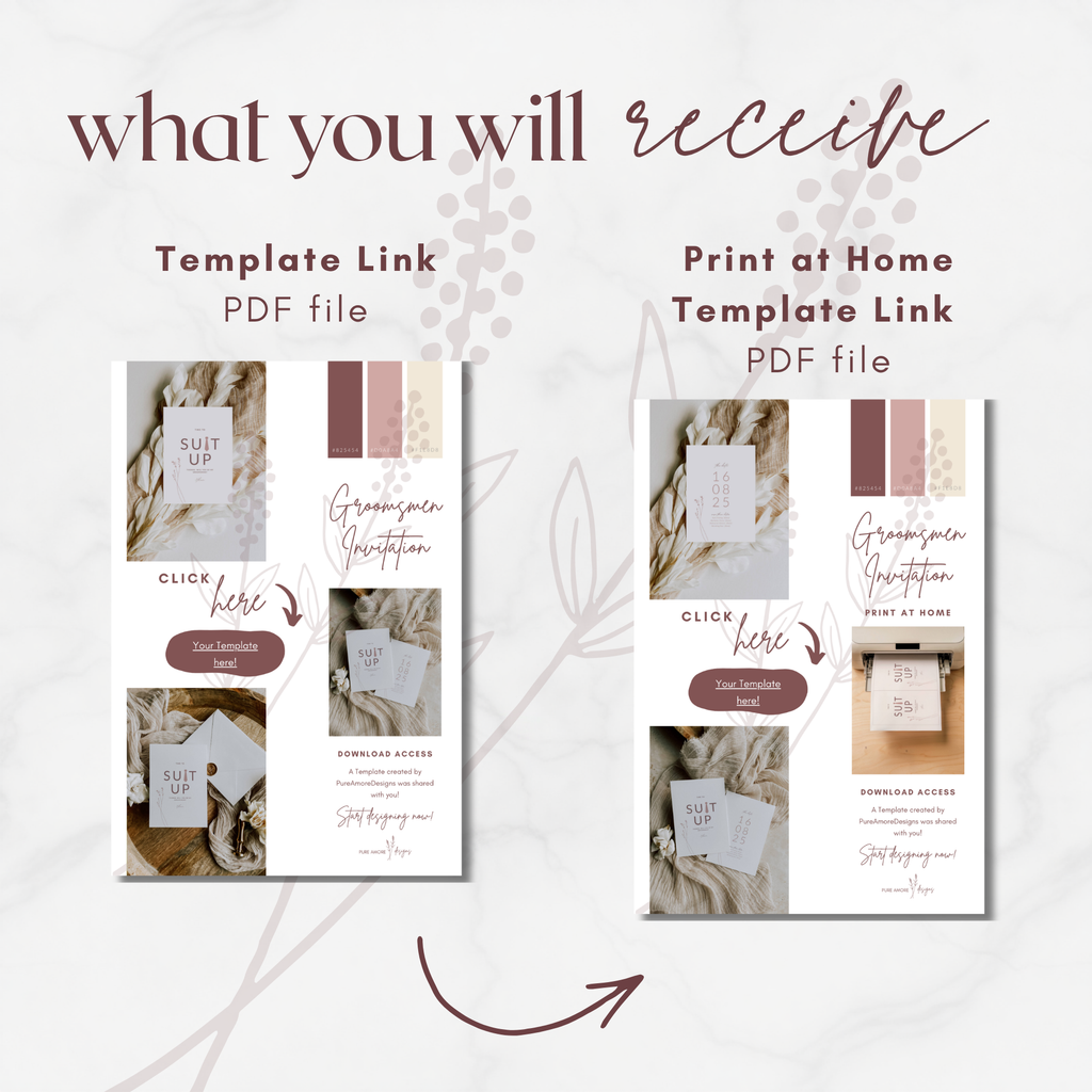 Modern Romantic Groomsmen Proposal Card Template