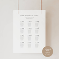 Alba Serenity Seating Chart Template