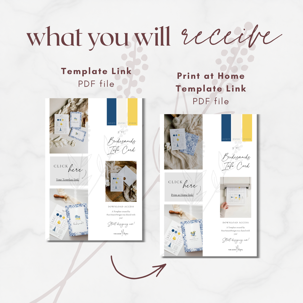 Solea Mare Bridesmaid Info Card Template