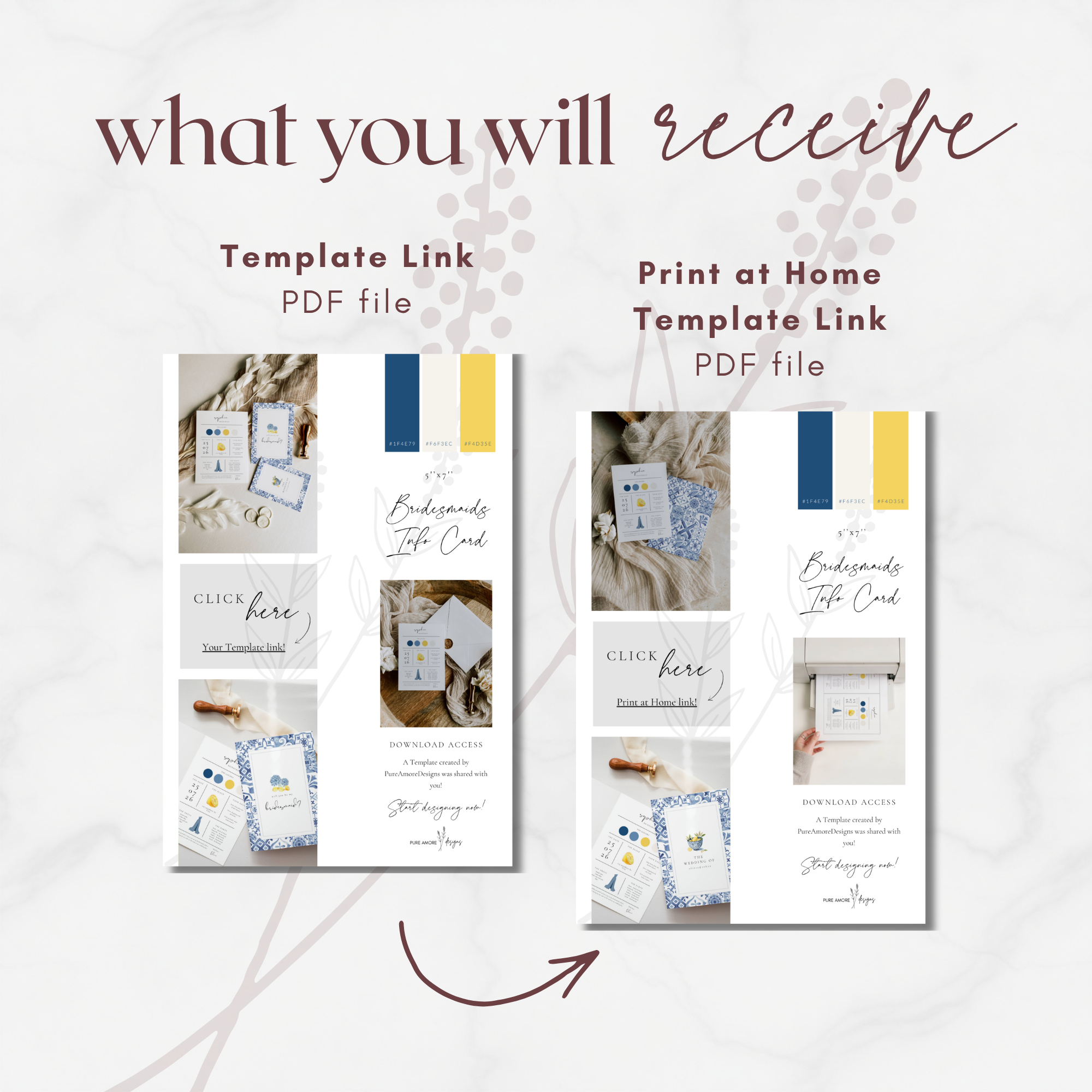Solea Mare Bridesmaid Info Card Template
