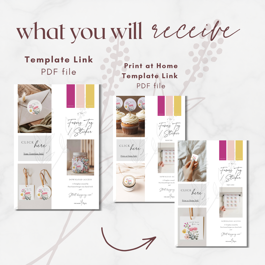 Aurora Valea Wedding Favors Sticker Template