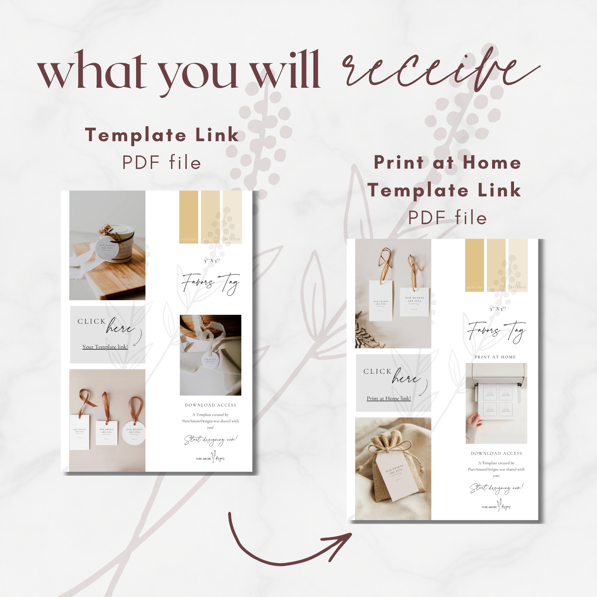 Alba Serenity Wedding Favors Tag Template