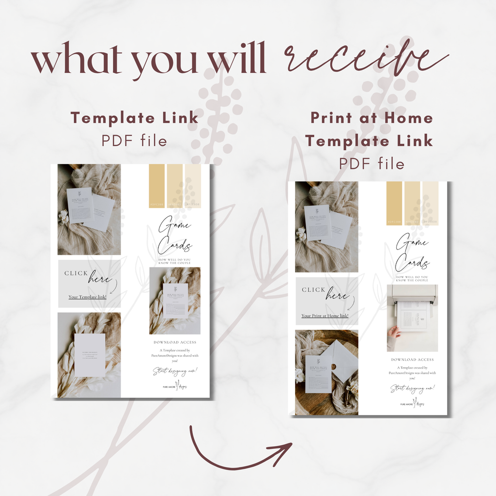 Alba Serenity Wedding Game Cards Template: How Well Do You Know The Couple