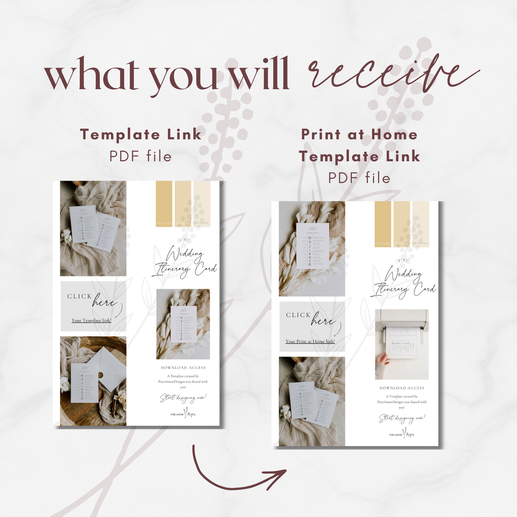Oliva Essence Wedding Itinerary Template