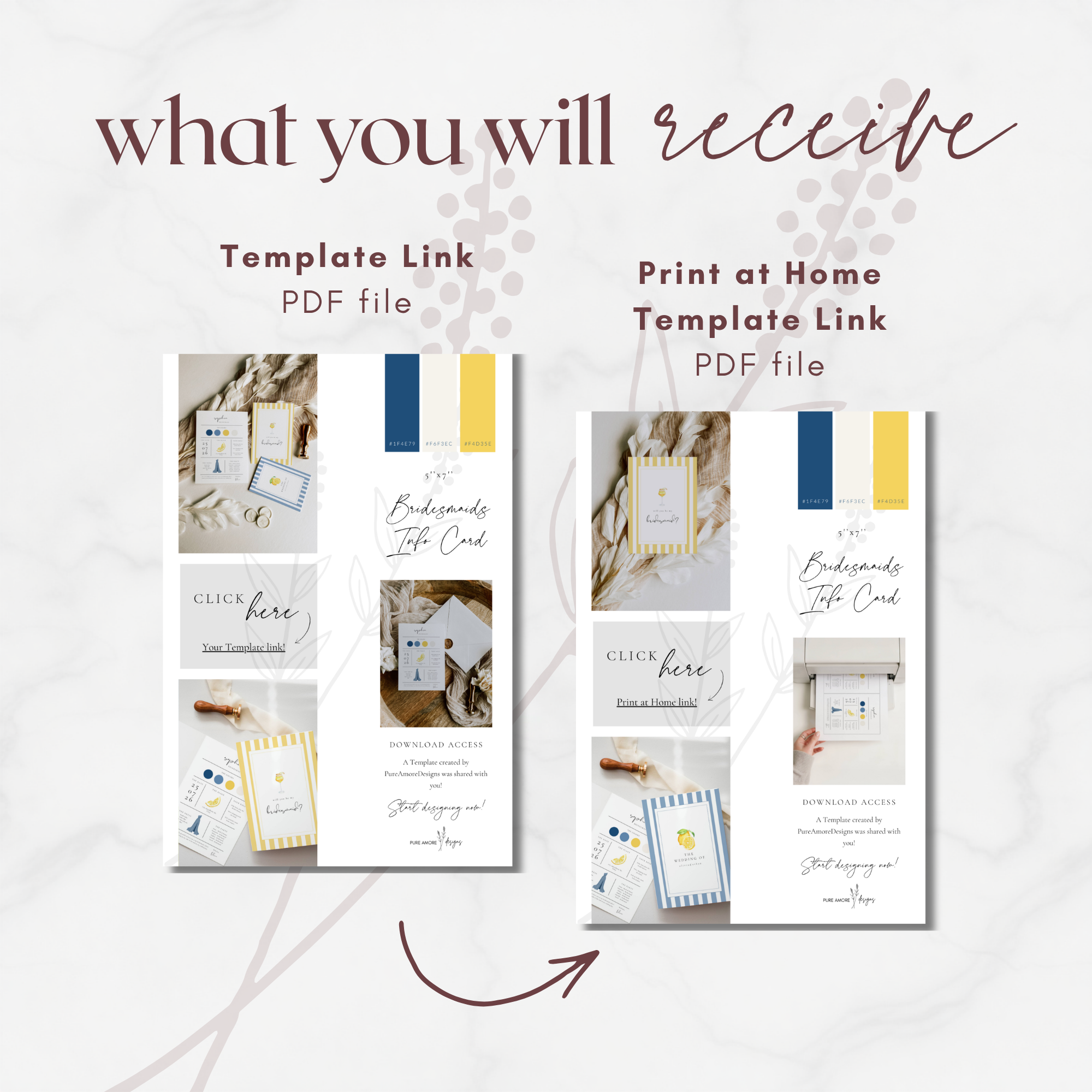 Solea Mare Bridesmaid Info Card Template