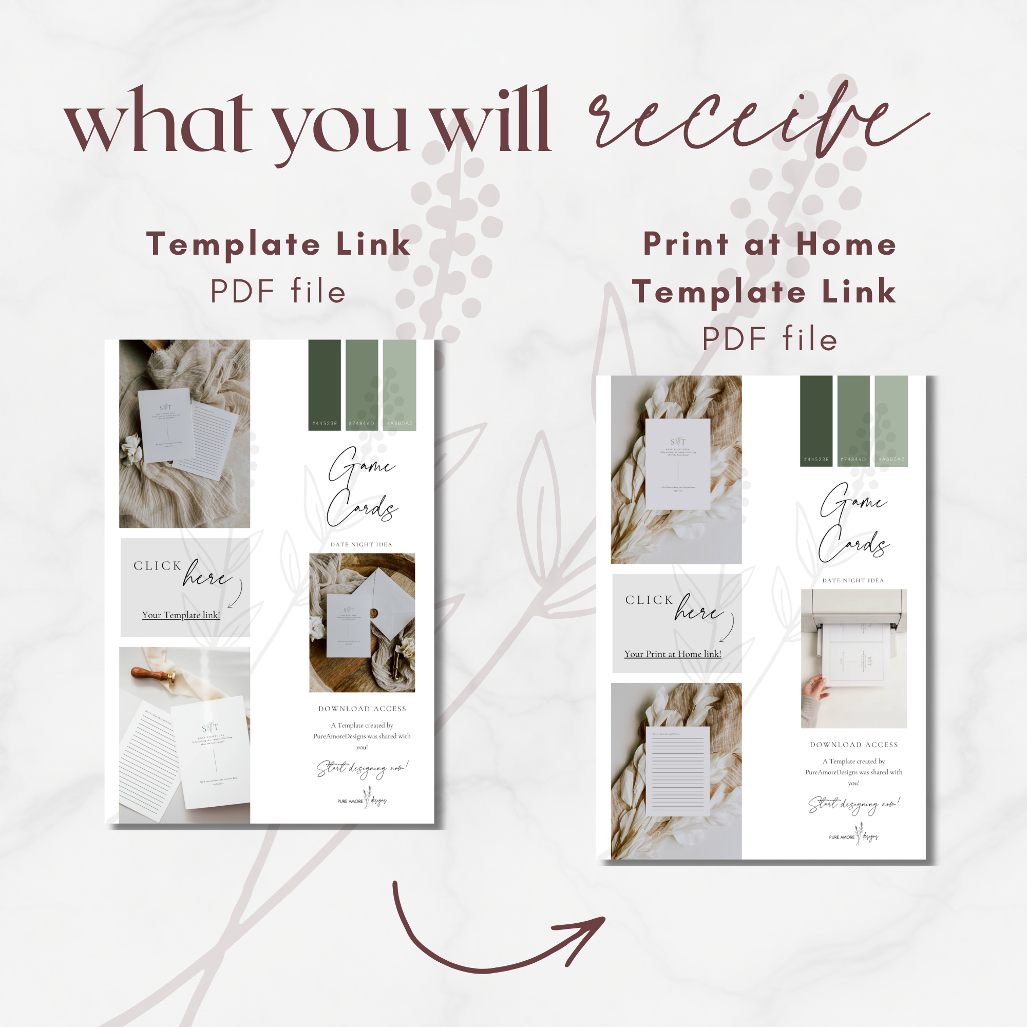 Oliva Essence Wedding Game Card Template: Date Night Idea