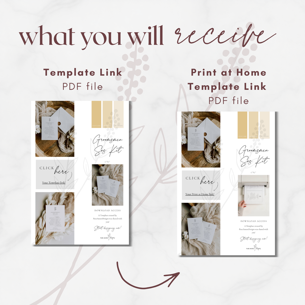 Alba Serenity Groomsmen SOS Kit Checklist Card Template