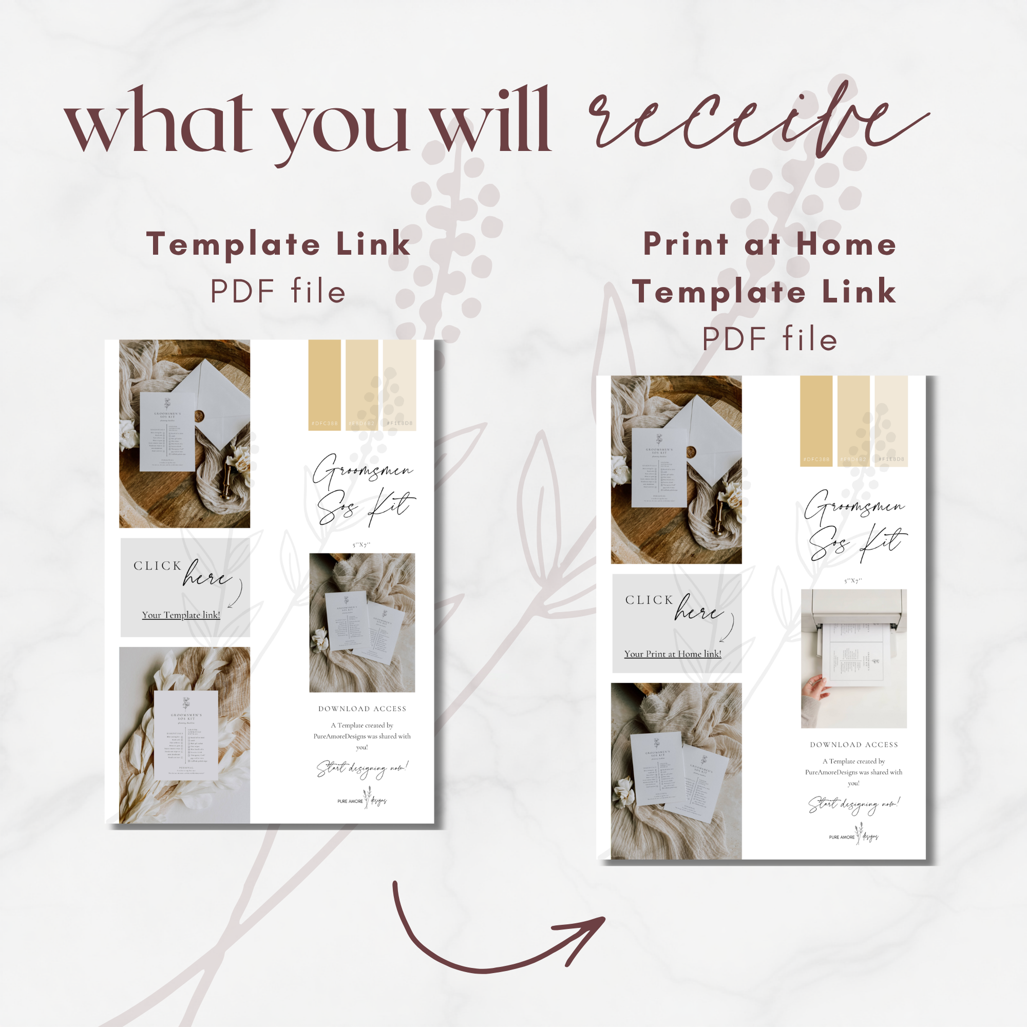 Alba Serenity Groomsmen SOS Kit Checklist Card Template