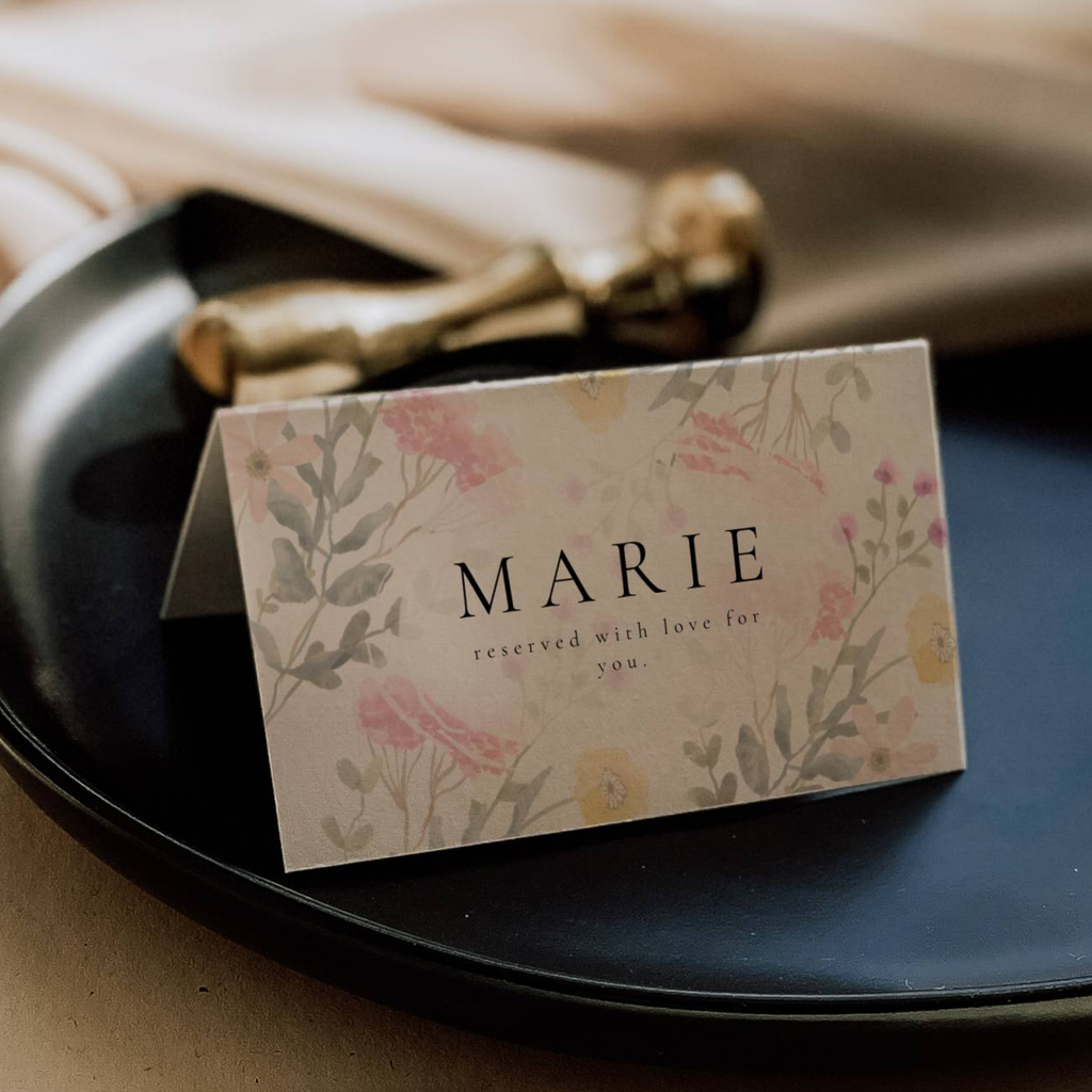 Aurora Vale Wedding Place Cards Template