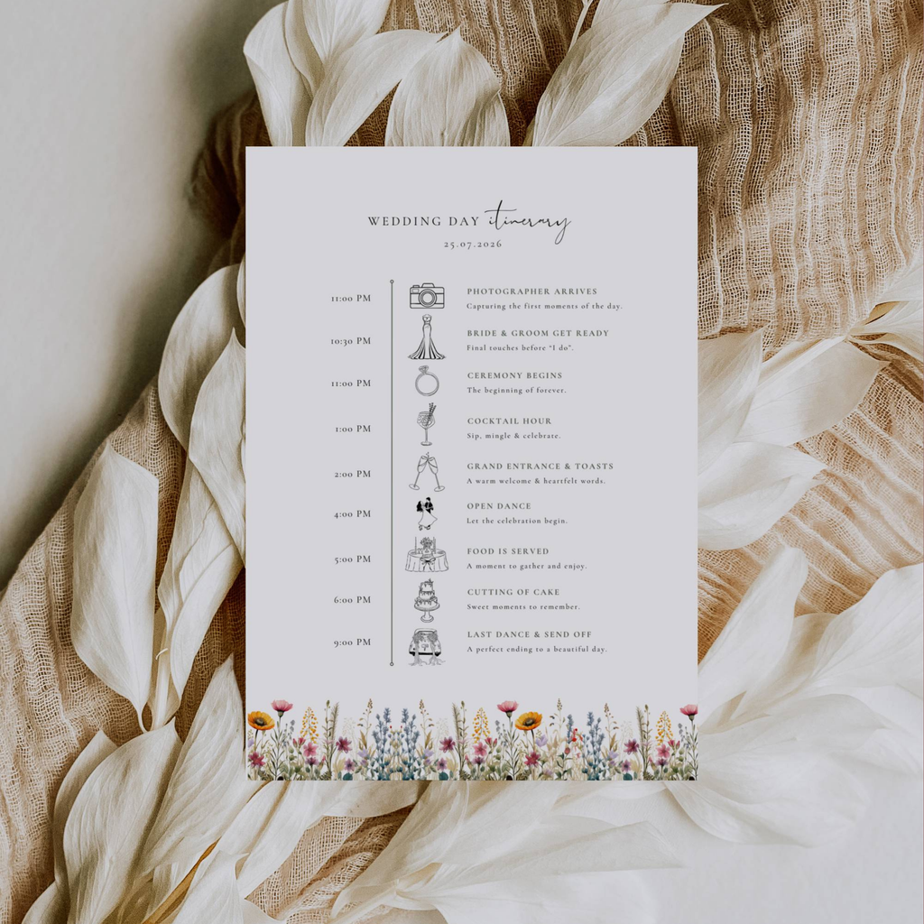 Aurora Valea Wedding Day Itinerary Template