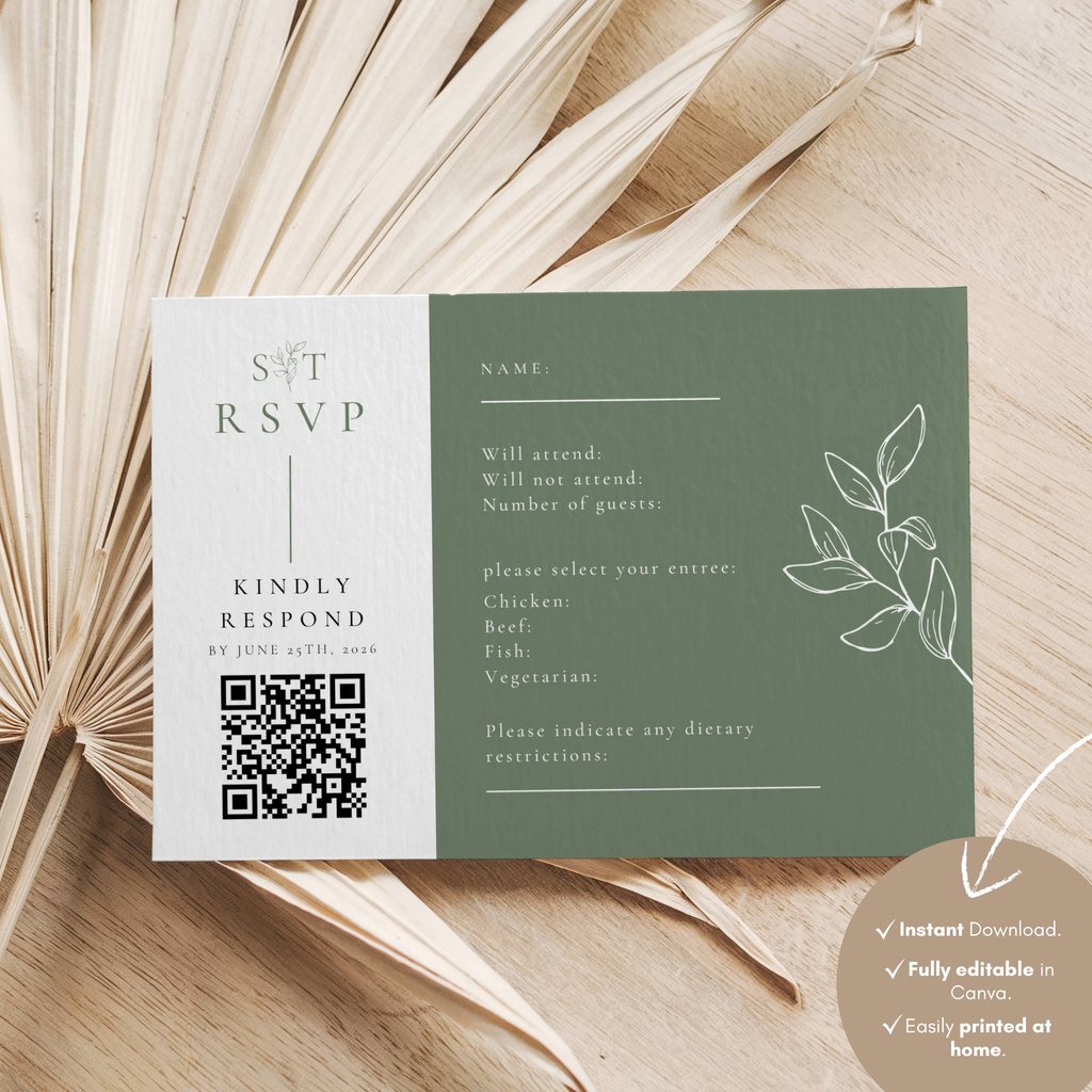 Oliva Essence RSVP Card Template