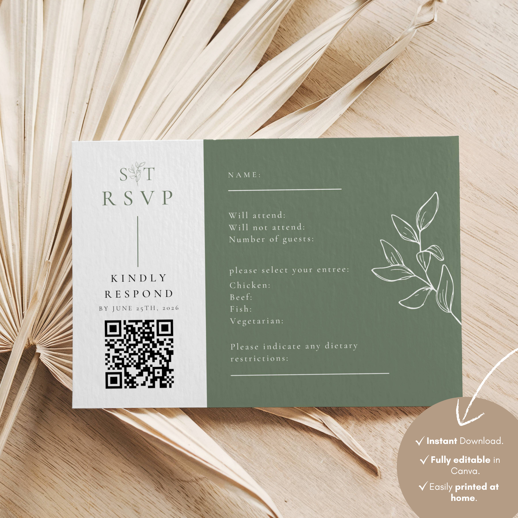 Oliva Essence RSVP Card Template