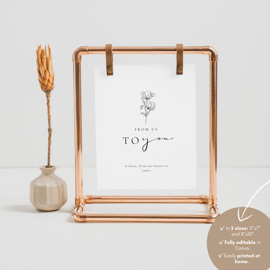Alba Serenity Wedding Favors Sign Template