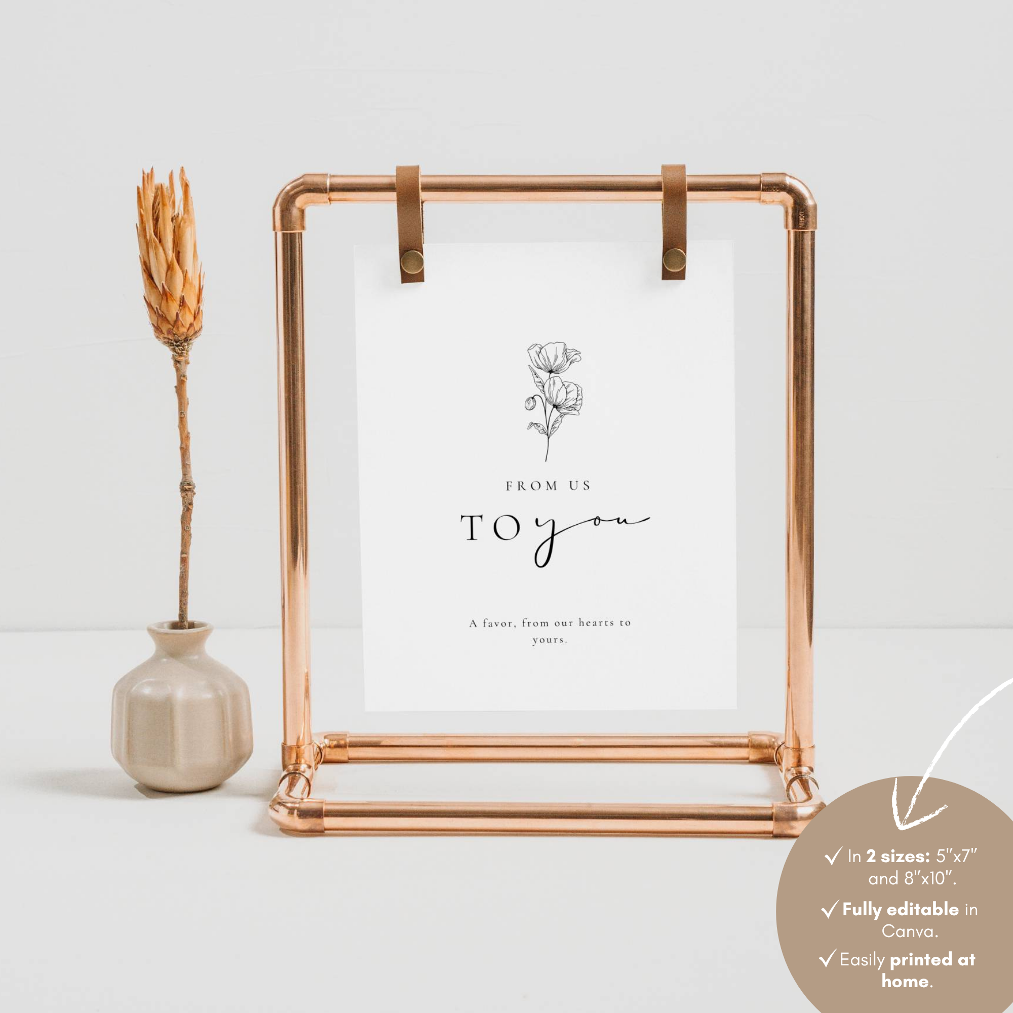 Alba Serenity Wedding Favors Sign Template