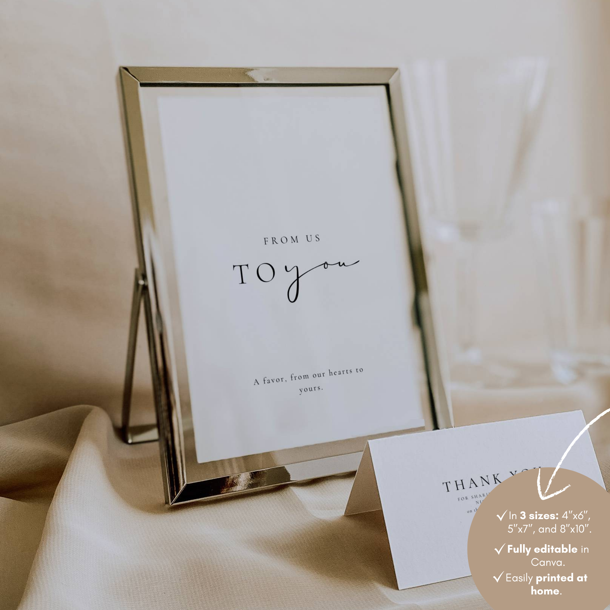 Alba Serenity Wedding Favors Sign Template