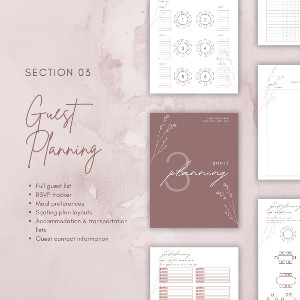 Digital Wedding Planner: Printable Wedding Binder and Bridal Organizer for DIY Brides