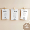 Alba Serenity Seating Chart Template: Table Display Cards