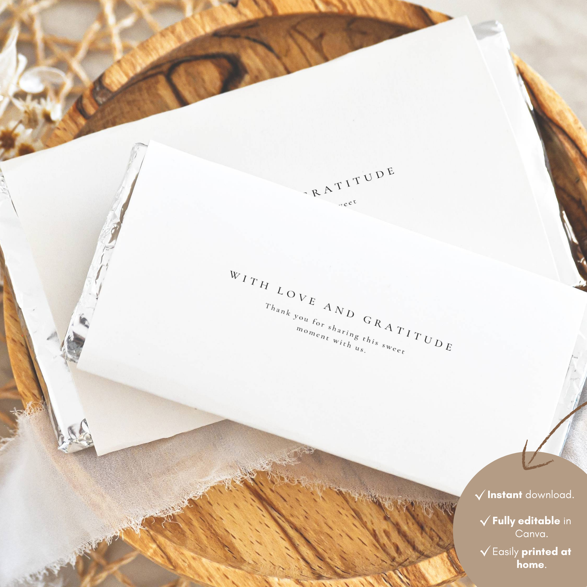 Alba Serenity Chocolate Bar Wrapper Template