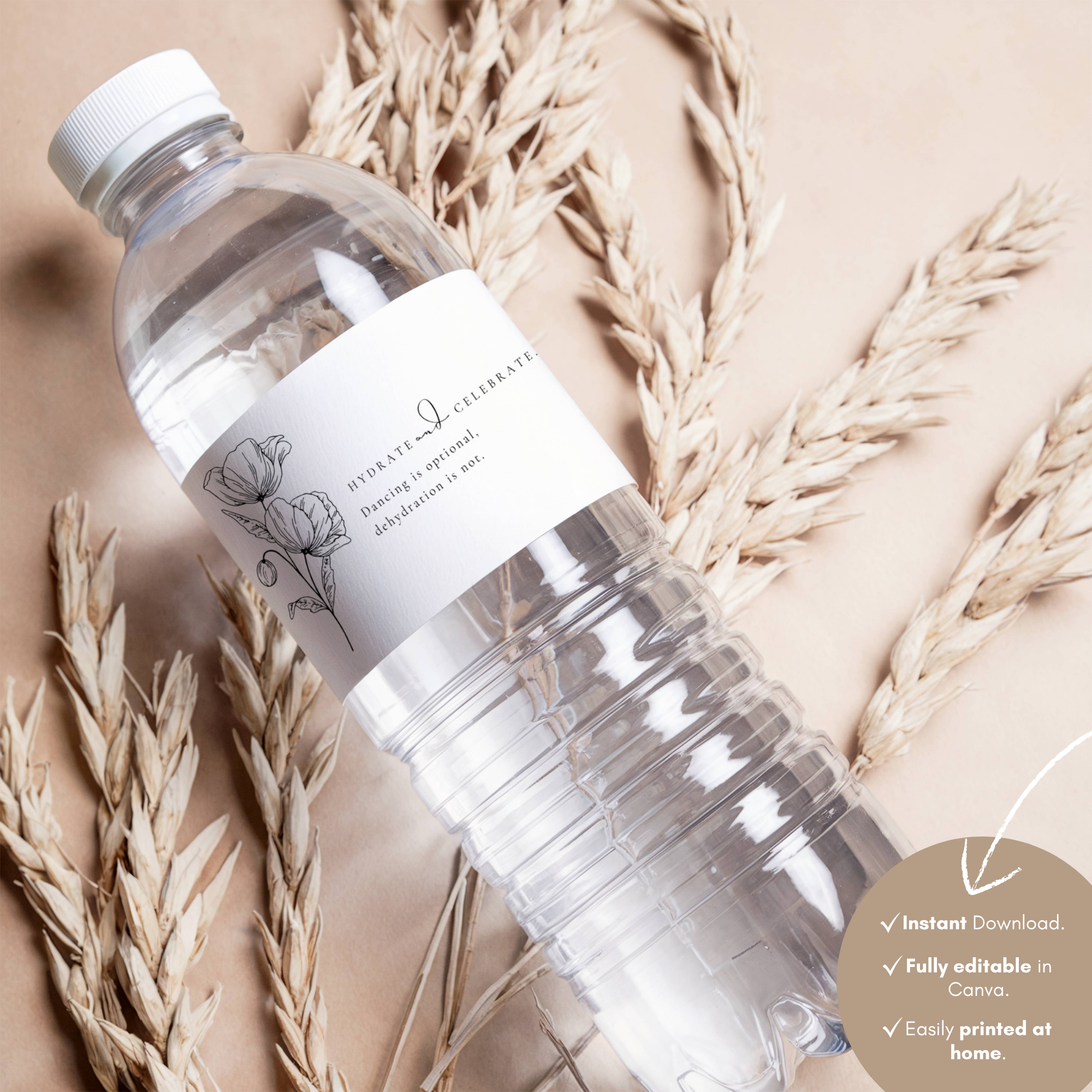Alba Serenity Water Bottle Label Template
