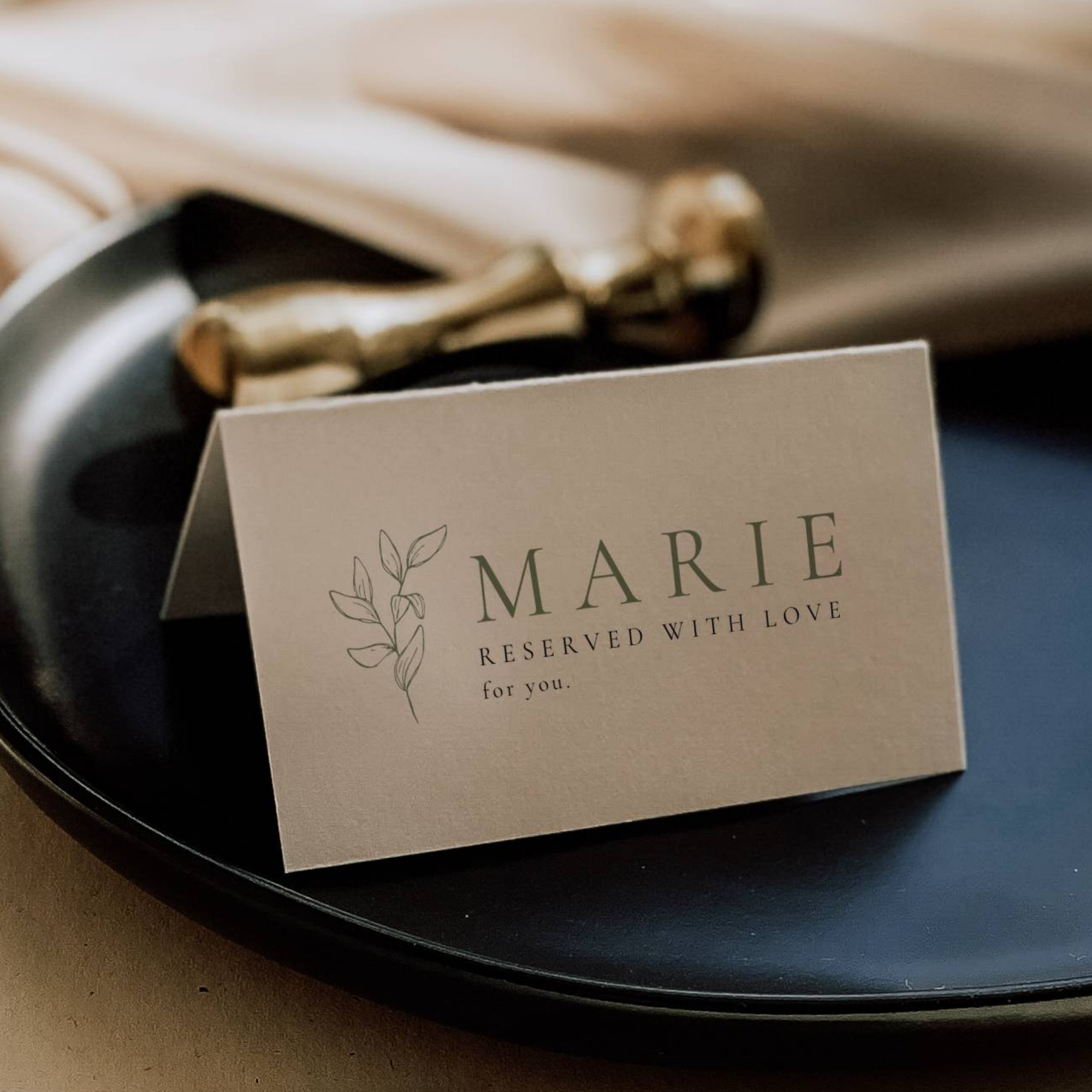 Oliva Essence Wedding Place Card Template