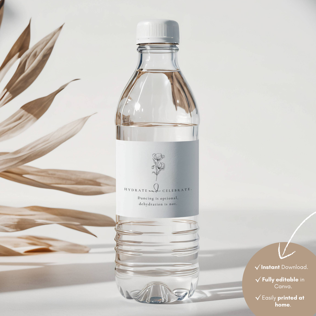 Alba Serenity Water Bottle Label Template