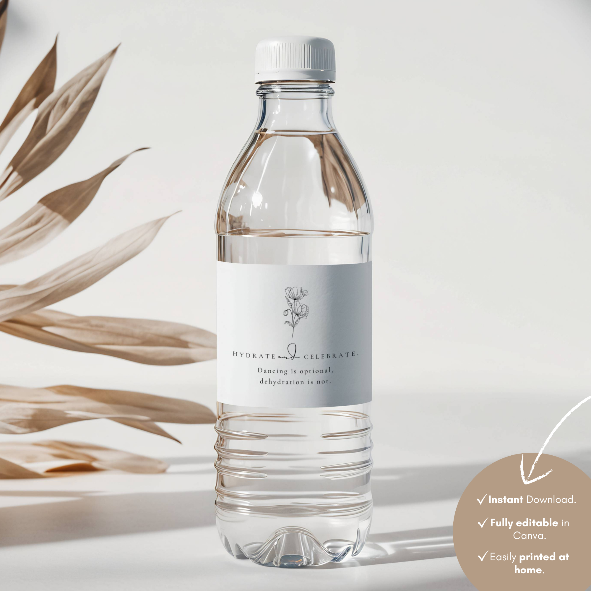 Alba Serenity Water Bottle Label Template
