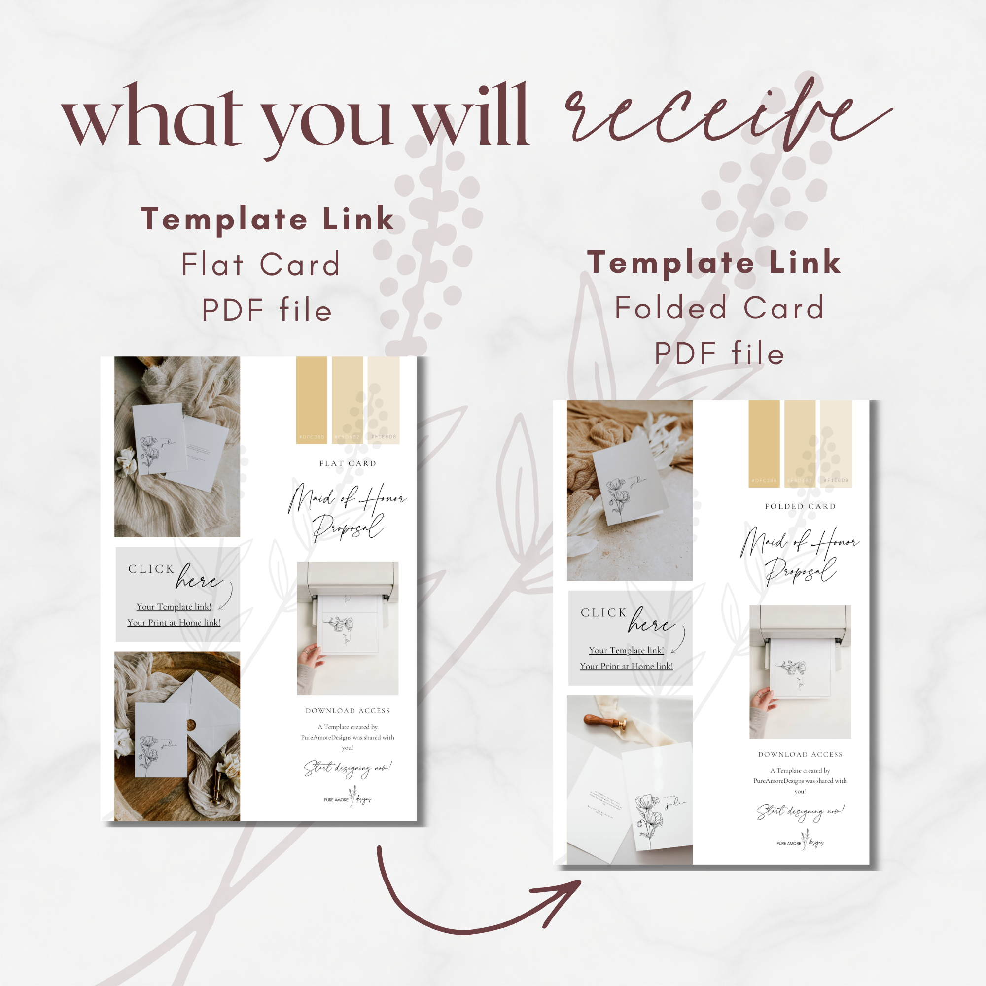 Alba Serenity Maid of Honor Proposal Card Template