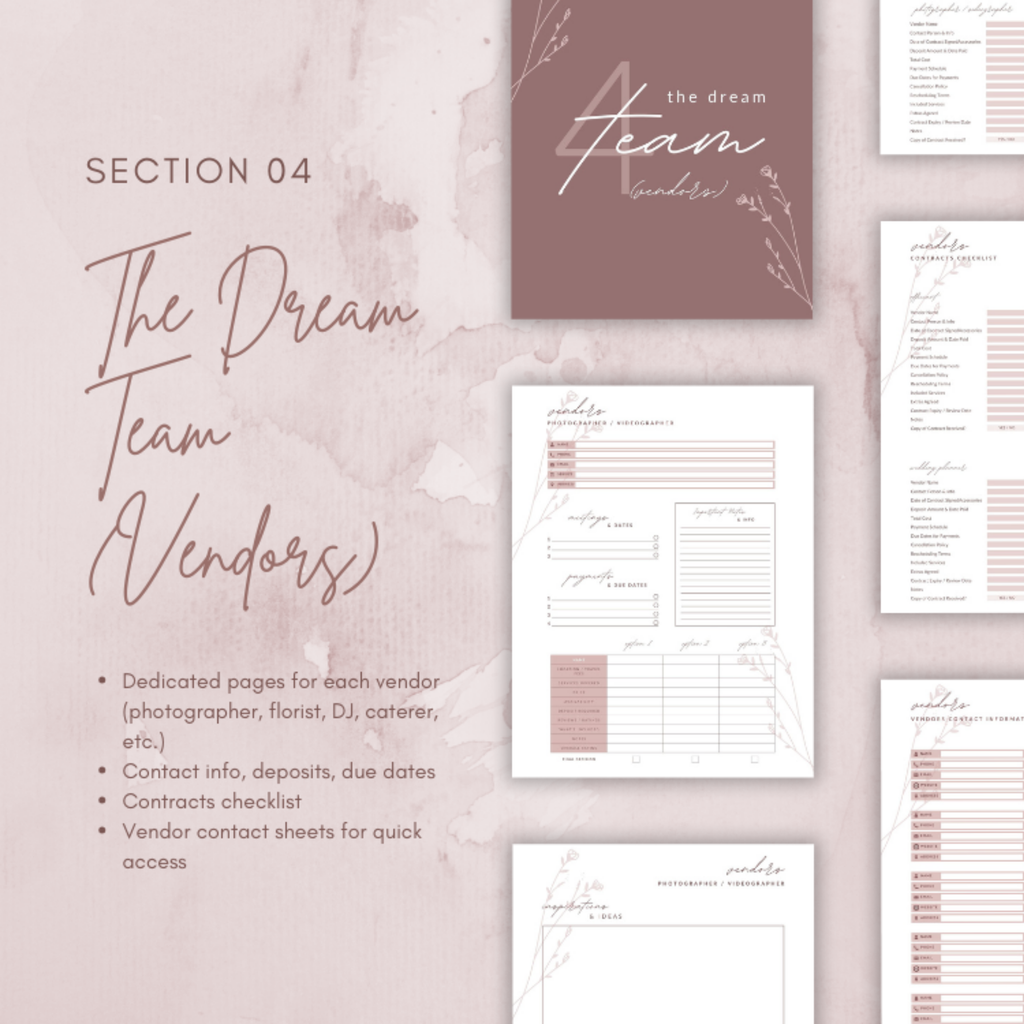 Digital Wedding Planner: Printable Wedding Binder and Bridal Organizer for DIY Brides