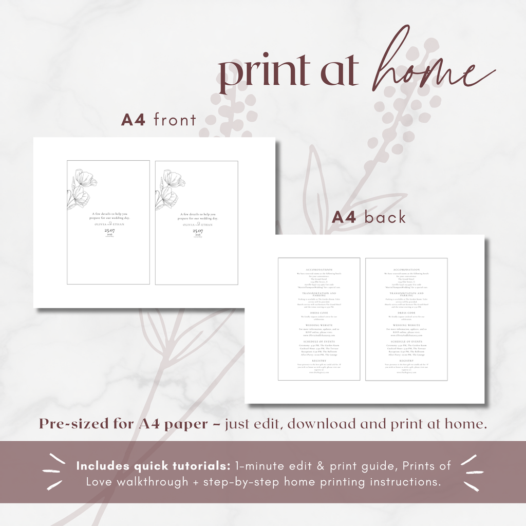 Alba Serenity Wedding Invitation Suite Templates Bundle